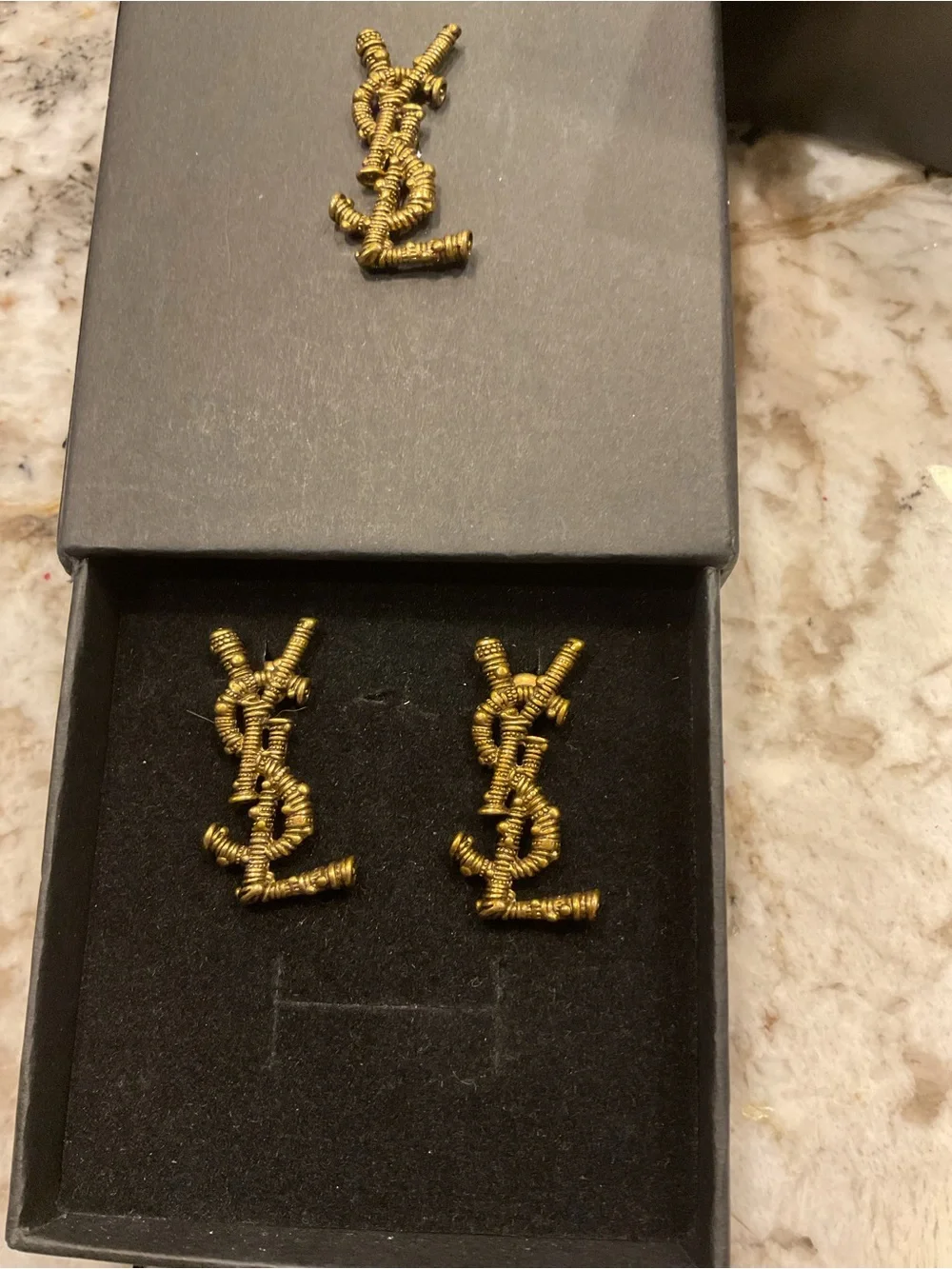 Saint Laurent Sterling Silver Chain-Link Ring